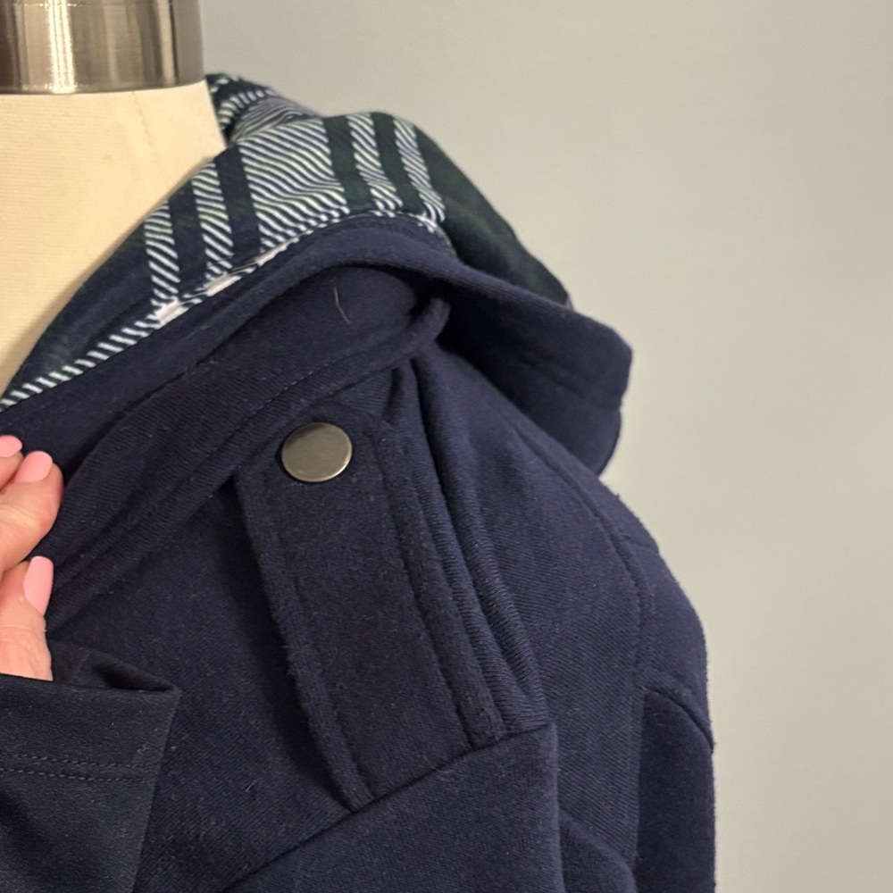 torrid Navy Hooded Toggle Pea Coat - Picture 7 of 9